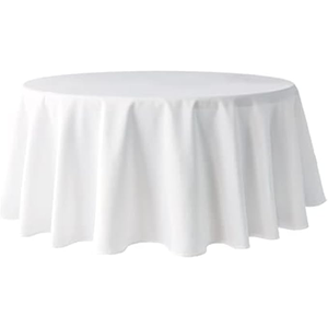 <span class=keywords><strong>Tovaglia</strong></span> Rotonda Bianca Antimacchia 108/120/132 Pollici in Poliestere Resistente all'Acqua e alle Macchie per Matrimoni, Feste, Cene, Buffet, Cucina - Product Image 1