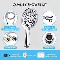 GALENPOO Douche vivifiante à haute pression Grand jet de 4.7 pouces pour le corps entier 6 fonctions Douchette à main en plastique ABS