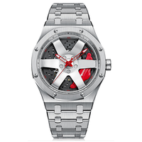 Montres en acier inoxydable avec mouvement automatique japonais, design d'usine et personnalisables, simili-squelette lumineux, pour marque privée