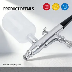 0.3mm Dual Action Airbrush Kit With Three Different Cups(6CC,20CC,40CC) Portable Airbrush Set for Makeup,Commercial Arts,<b>Cake</b> De - Product Image 4