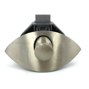 Cerradura de botón oculta sin llave de níquel cepillado con pestillo de empuje de media luna para muebles, caravanas, armarios y cajones, para uso exterior - Product Image 2