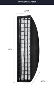 Rejilla de Aleación de Aluminio YUEYING de 22x90 cm con Montura Bowens para <span class=keywords><strong>Flash</strong></span>, Luz Estroboscópica, Fotografía Godox - Product Image 4