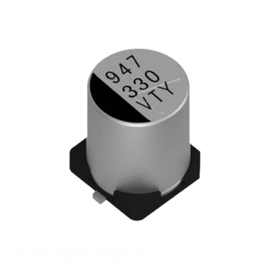 ตัวเก็บประจุแบบยึดพื้นผิว560 uF ขั้ว35V ฝาครอบช่อง35TYV560MVB10X10.5 - Product Image 1