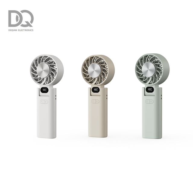 Foldable Handheld Three-Speed Ice Cooling Portable Personal Cooling Fan USB Rechargeable 4000mAh Battery Outdoor Use Plastic