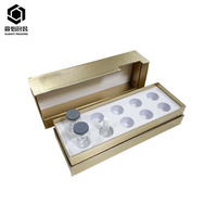 Boîte cadeau cosmétique haut de gamme en carton recyclé gaufré, oblongue, avec doublure en éponge magnétique et design personnalisé