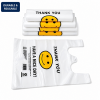 Sac T-shirt en PEHD de haute qualité, durable, grande taille, avec poignée, jetable, de qualité alimentaire, recyclable et imperméable