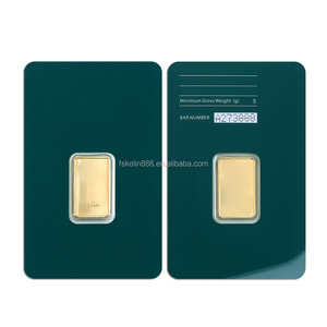 Niet-magnetische messing gouden staven 1oz 5g 10g 20g geluksgeschenk gouden barretjes met blisterverpakking - Product Image 3