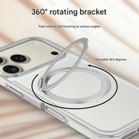 Casing HP Kulit PU Bisnis untuk iPhone 18 16 15 14 17 Pro Max Dengan Magnetik 360 °   Casing Anti Benturan dengan Ring Putar