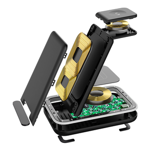 OEM <span class=keywords><strong>3</strong></span> en 1 pliable 15W chargeur rapide sans fil Station support lumière LED charge pour iWatch <span class=keywords><strong>Airpods</strong></span> <span class=keywords><strong>pro</strong></span> FCC téléphone <span class=keywords><strong>android</strong></span> - Product Image 2