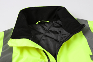 Chaqueta de trabajo de invierno reflectante de alto brillo amarillo fluorescente cálido para exteriores - Product Image 3