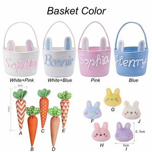 Personalized Classic Handmade Cotton Baby Gift Basket with Custom Rope-<b>Easter</b> <b>Egg</b> <b>Hunt</b> & Birthday Gift - Product Image 6