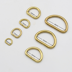 Latón D anillos en forma de hebillas para bolso Correa monedero correas Collar de perro 10-38mm de ancho de artesanía de cuero accesorios de bricolaje - Product Image 2