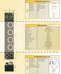 Module réseau M12 4 Class Code PNP NPN IP67, 16 entrées/sorties numériques, PC industriel Profinet Ethercat LVDS IO-Link - Product Image 5