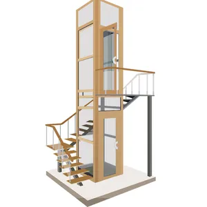 Preiswerter Villa-Aufzug für Zuhause Glas-Aufzug Haushalt 400kg Ladung