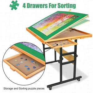 <span class=keywords><strong>Table</strong></span> de puzzle et <span class=keywords><strong>table</strong></span> <span class=keywords><strong>basse</strong></span> 2 en 1 avec bords sans éclats, cadeau pour les amateurs de puzzle <span class=keywords><strong>Table</strong></span> de puzzle en bois à hauteur réglable - Product Image 4