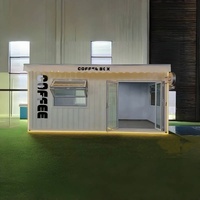 Magasin de conteneurs d'expédition en acier et café modulaire préfabriqué - Magasin de conteneurs à panneaux sandwich, petit café-bar mobile et hôtel mobile en acier