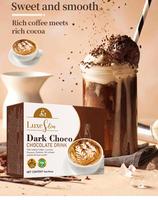 Boisson au chocolat noir riche en café et cacao, enrichie en peptides de collagène de poisson et extraits végétaux