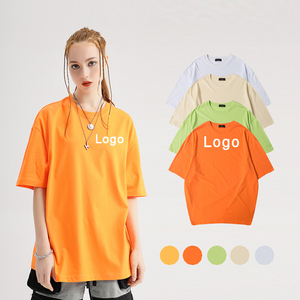 High Quality Wholesale Men's Oversize 100% Cotton Knitted Solid Casual Blank T-Shirts Streetwear Breathable 220g O-Neck - Product Image 5