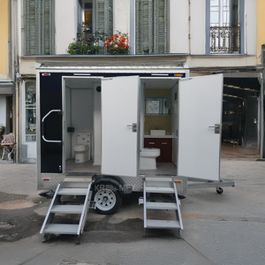 Remorque de toilettes mobiles extérieures personnalisée à 2 postes avec douche et WC portable, écologique et durable pour usage en appartement - Product Image 1