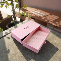 Boîtes à tiroirs personnalisées de luxe avec ruban, en matériaux recyclés, avec éponge, pour emballages cadeaux de mariage, bonbons, parfums, cosmétiques, vêtements
