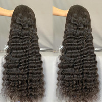 Perruque Lace Front HD en Cheveux Humains Vierges Naturels Indiens et Cambodgiens, Ondulés Profonds, 32 Pouces, avec Baby Hair