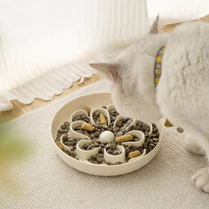 Penjualan laris 2025 mangkuk anjing pengumpan makanan kucing antiselip desain bunga makanan lambat - Product Image 5