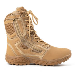 Custom Bruin Amerikaanse Stijl Tactische Laarzen Enkelhoogte Lakleer Gevechtslaarzen Rits Lichtgewicht Zomerseizoen Big Size - Product Image 2