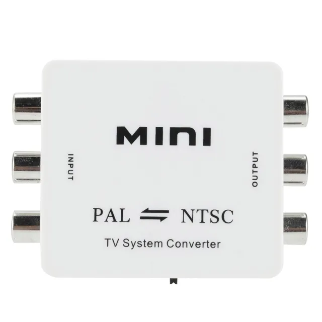 Mini Bi-Directional TV Format Converter PAL/NTSC/SECAM Video Convertor 3RCA Input/Output Video Splitters Converters