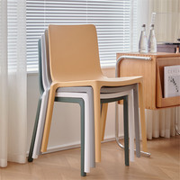 Chaise de salle à manger en plastique épaisse, moderne et simple, avec dossier, non pliable, pour restaurants, hôtels, usage extérieur