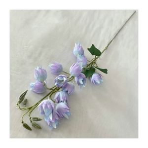 LO-589 Serie di Fiori Artificiali Blu e Viola, Fiori Finti di Spigolo e Lavanda per Decorazioni Matrimoniali e Domestiche - Product Image 5