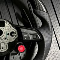 Kit de boutons de commande personnalisés en cuir semi-synthétique et fibre de carbone pour volant de voiture, accessoires pour VW Golf R 5 6 7 MK5 MK6 MK7 Gti Passat CC