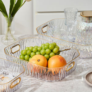 Gold Plated Edge <strong>Square</strong> <strong>Plastic</strong> <strong>Tray</strong> Household Water Coffee Cup <strong>Dessert</strong> Fruit Storage <strong>Tray</strong> Commercial Tea Cup <strong>Tray</strong> - Product Image 5