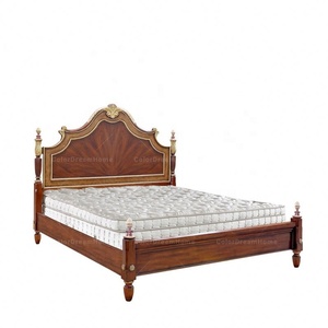 French Royal Bedroom Set Solid Wood <strong>Bed</strong> With <strong>Pillars</strong> - Product Image 3