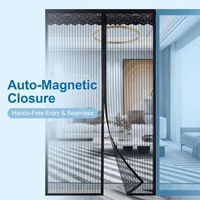 Rideau de porte magnétique moderne en polyester 100 % personnalisé, installation simple, moustiquaire magnétique facile à installer