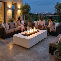 Ensemble de canapés d'extérieur avec table foyer, mobilier d'extérieur personnalisé, foyer de patio, foyer de piscine