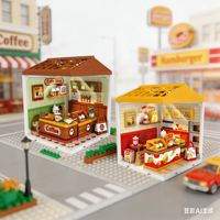 Nouveauté 2026 OEM & ODM Mini Maison à Assembler Micro-Scène Magasin avec Éclairage Blocs DIY Jouets Éducatifs