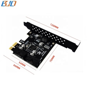 مبيع بالجملة من المصنع محول USB3.0 19Pin إلى PCI-E 1X PCIe X1 بطاقة الناهض 5Gbps لتوسيع 4 USB Type-A Connector - Product Image 2