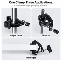 Pince à crabe Super Clamp filetée 1/4 et 3/8 pour appareil photo reflex numérique, moniteur LCD, éclairage de studio, bras magique, accessoire de studio photo