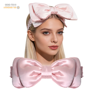 लक्जरी महिलाएं दैनिक फैशन धनुष रेशम हेडबैंड कस्टम लोगो 100% शहतूत रेशम बाल बैंड नरम लोचदार चिकनी - Product Image 1