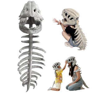 Costume <span class=keywords><strong>Scheletro</strong></span> di Dinosauro 3D: Maschera Teschio Spinosauro e Spina Pelosa per Feste a Tema - Product Image 1