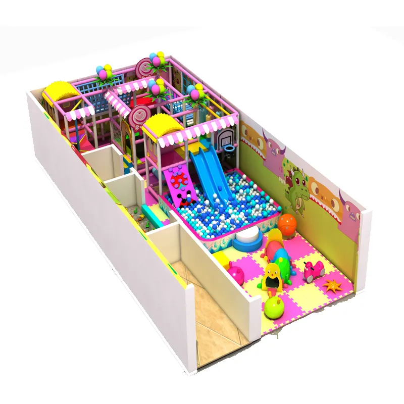 Desain baru trampolin bermain taman bermain lembut istana memantul mainan dalam ruangan tempat bermain anak