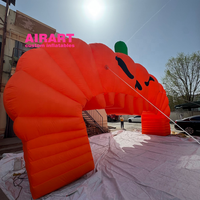 Arche gonflable géante en forme de citrouille d'Halloween pour activités extérieures, arche d'entrée gonflable orange facile à installer