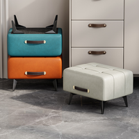 Vente directe usine – Tabouret compact en cuir souple haute élasticité, portable, idéal pour l'entrée, le salon, et comme chaise polyvalente pour changer de chaussures