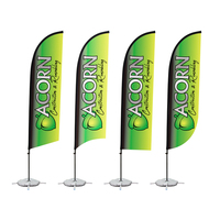 Drapeau de plage promotionnel extérieur, drapeau en forme de couteau, bannière volante en polyester pour extérieur, drapeau plume de plage