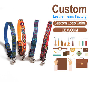 New Boho Woven Polyester Pet Collar Vintage Ethnic Style Cat Puppy Neckwear Lightweight Adjustable Walking Gear Factory Direct - Product Image 1