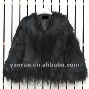 Abrigo de piel de cordero de cabra auténtica a la moda para mujer YR499 acepta chaqueta de piel de oveja personalizada - Product Image 3