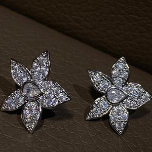 Orecchini a Perno Geometrici a Goccia Floreale per Donne, Stile Fresco da Giardino, Gioielli Delicati alla Moda - Product Image 6
