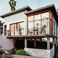 Villa préfabriquée moderne personnalisée à 2 étages, 5 chambres, en acier léger, avec structure en acier galvanisé et garantie de 5 ans