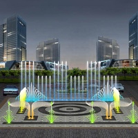 Fontaine de sol ronde à commande programmée, certifiée CE et ISO, pour usage commercial ou professionnel