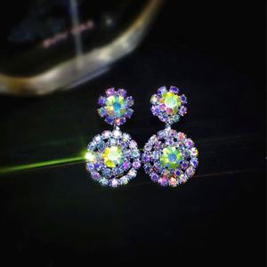 Pendientes Elegantes de Mujer con Cristales de Imitación AB, Joyería de Acero Inoxidable de Alta Gama, Estilo Religioso, Diseño Geométrico Simple y Versátil - Product Image 4